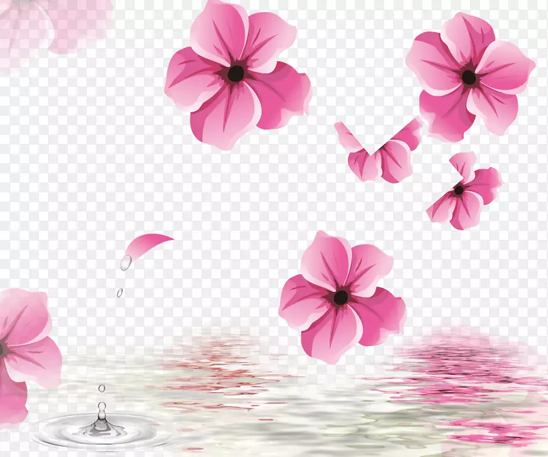 粉色浪漫漂浮鲜花