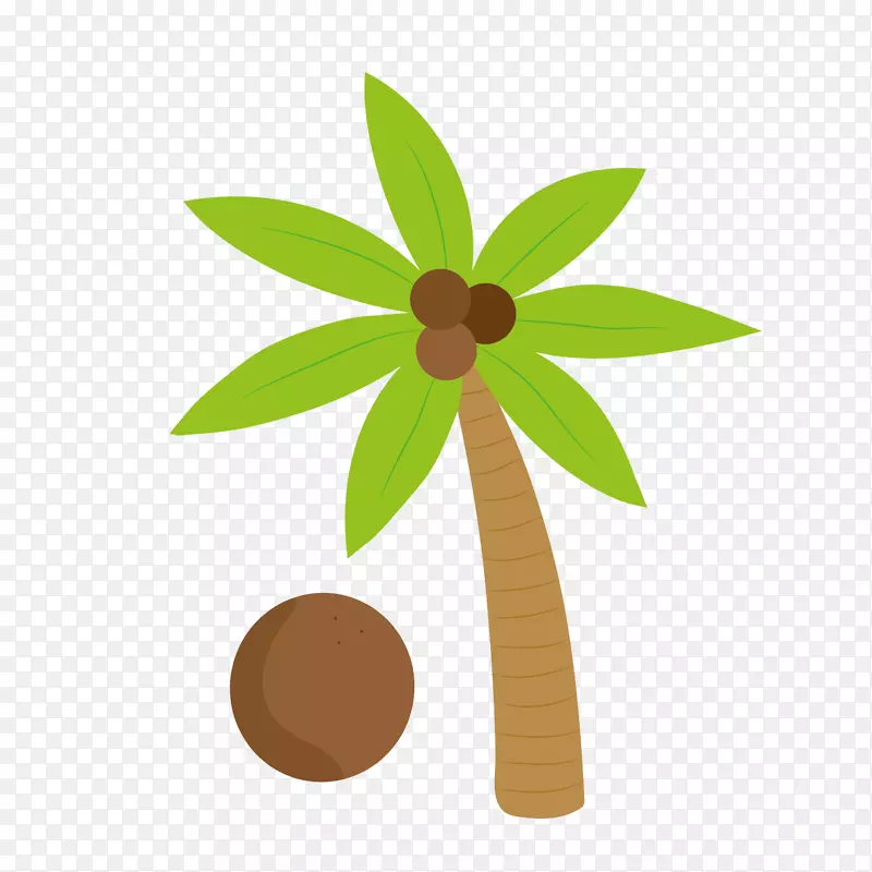 绿色椰子树植物矢量图