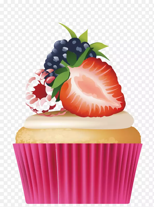 手绘草莓蛋糕设计素材