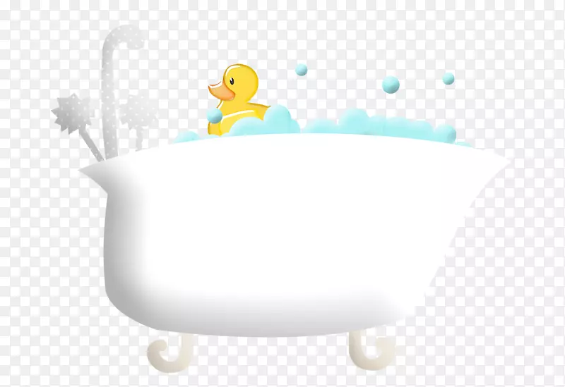 洗澡的小黄鸭