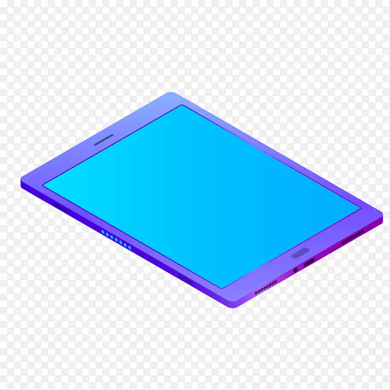 蓝色渐变平板电脑元素
