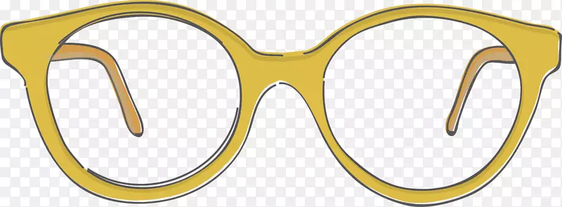 黄色卡通眼镜框素材图