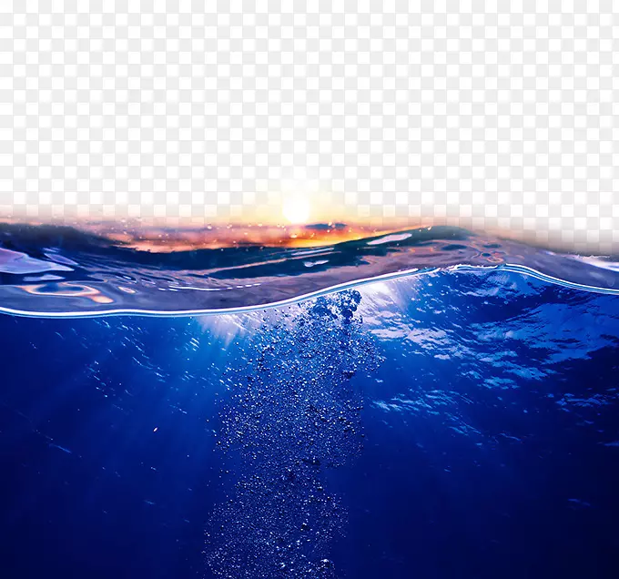 阳光折射的海水