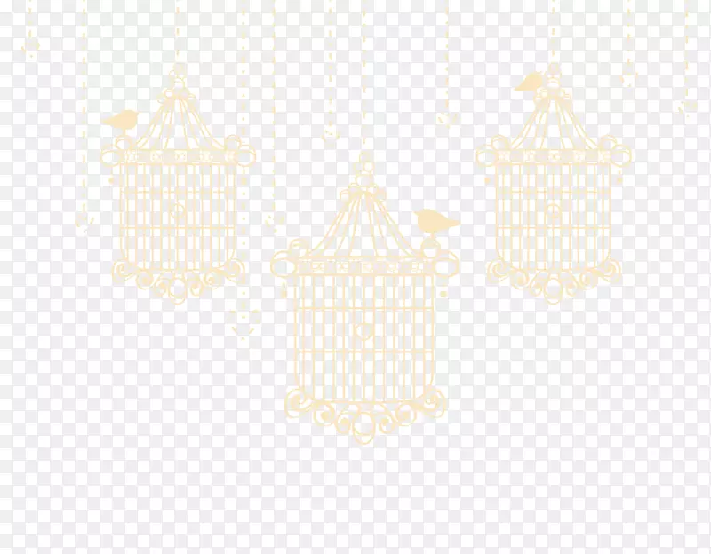 清新简约鸟笼造型设计装饰图案