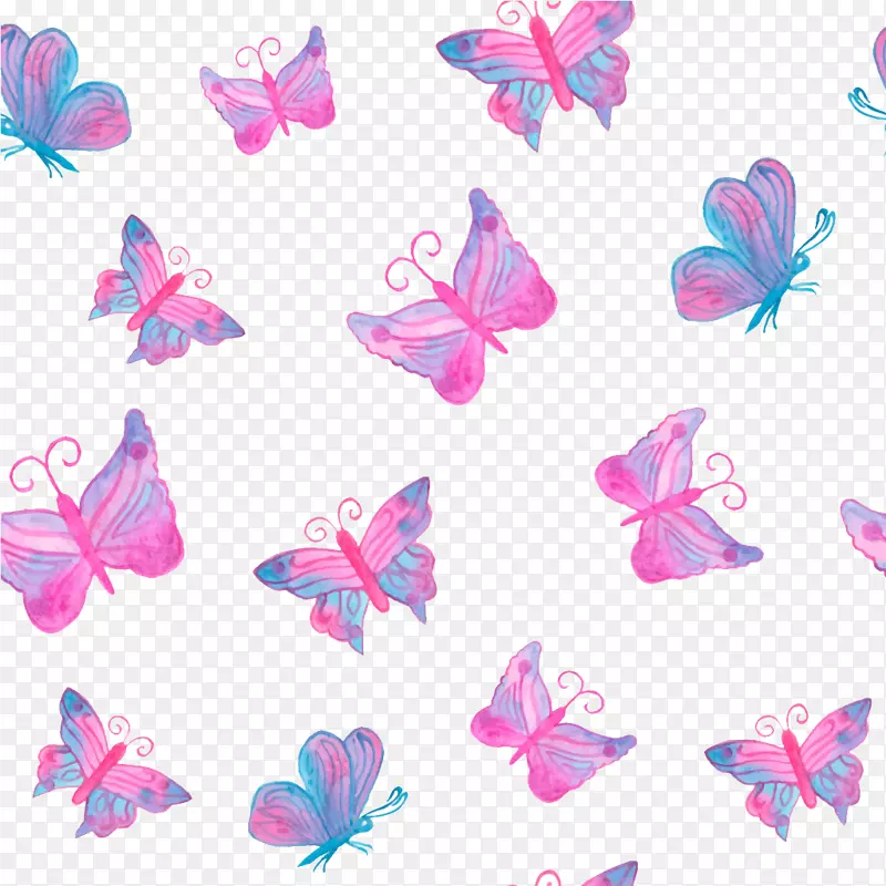水彩蝴蝶平铺图案