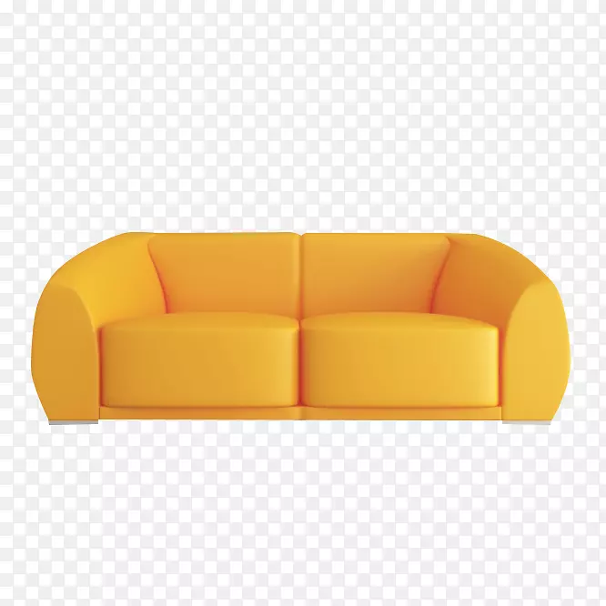 黄色简约沙发免抠