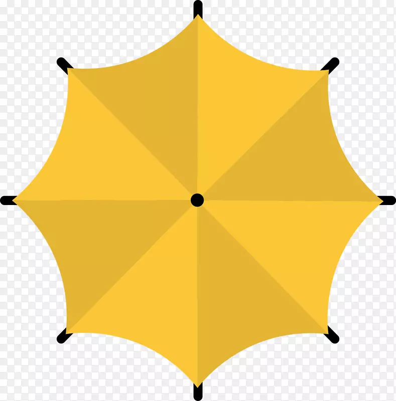 撑开的黄色雨伞图