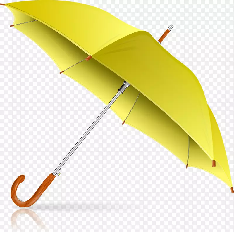 黄色矢量雨伞素材图