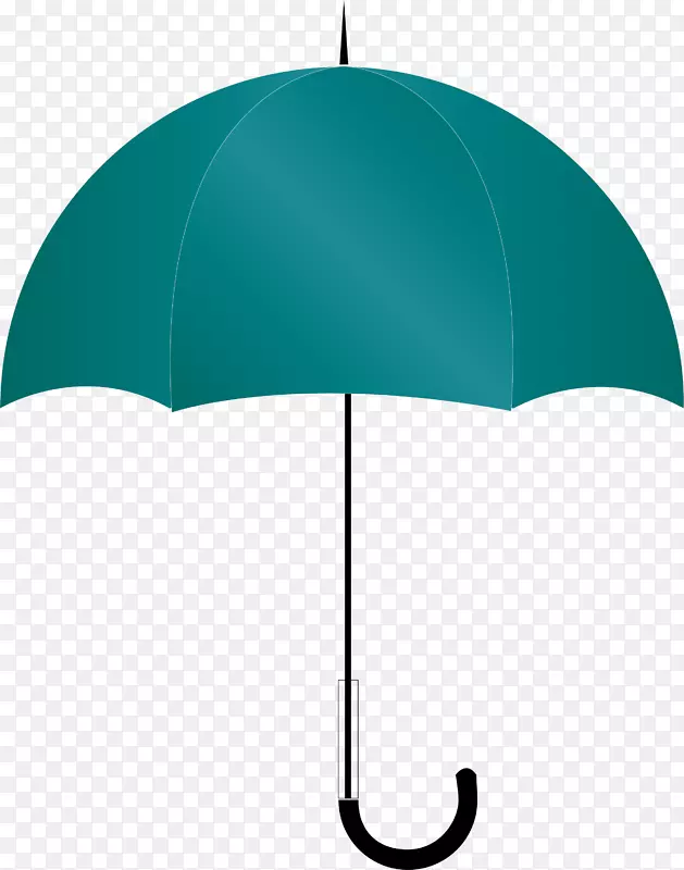 卡通墨绿色雨伞矢量图