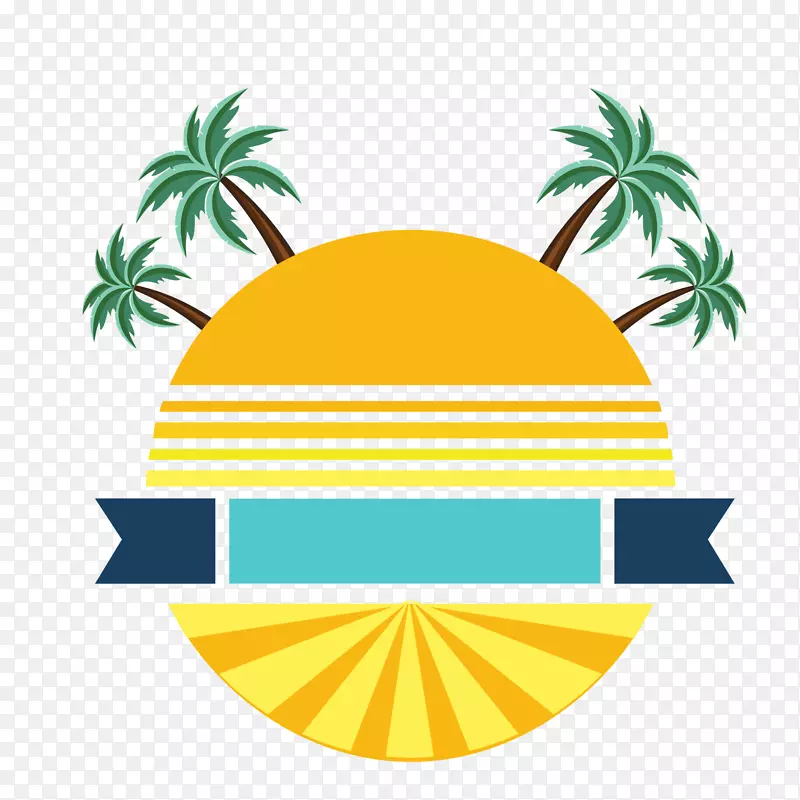 夏季椰子树标签文案背景