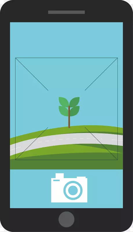 手机屏幕带绿色植物设计图