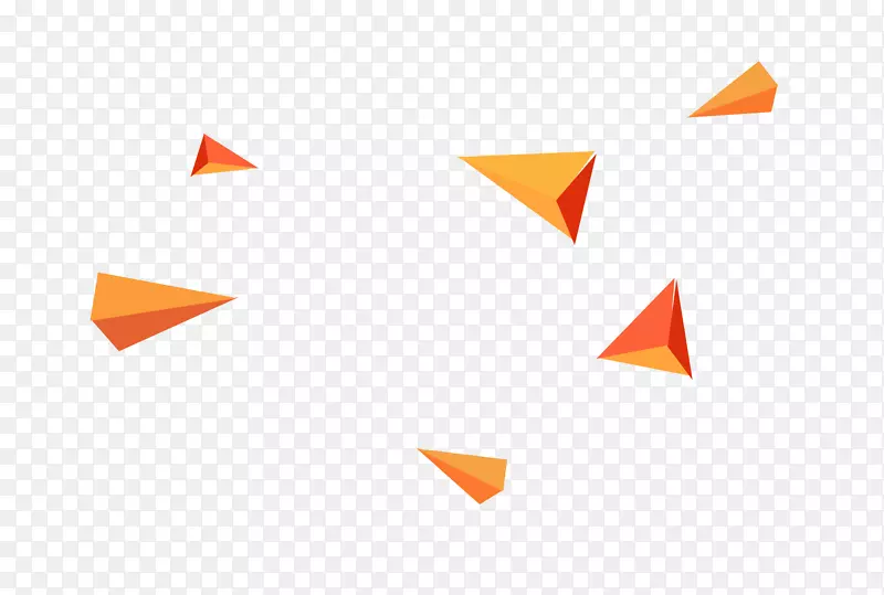 橙色的飞溅的三角碎片免抠图