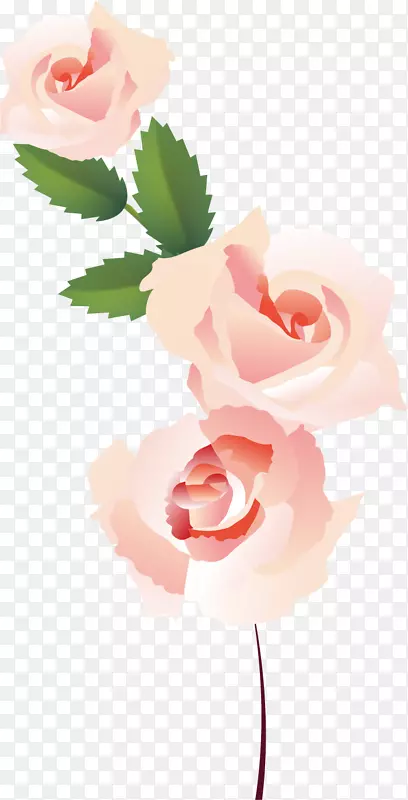 矢量粉色花朵装饰图案