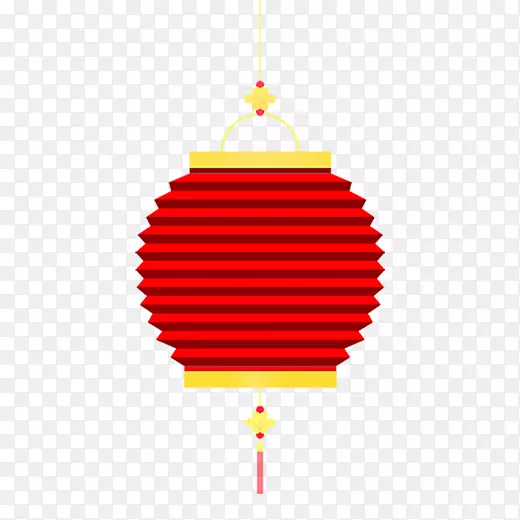红色圆弧纹理灯笼元素