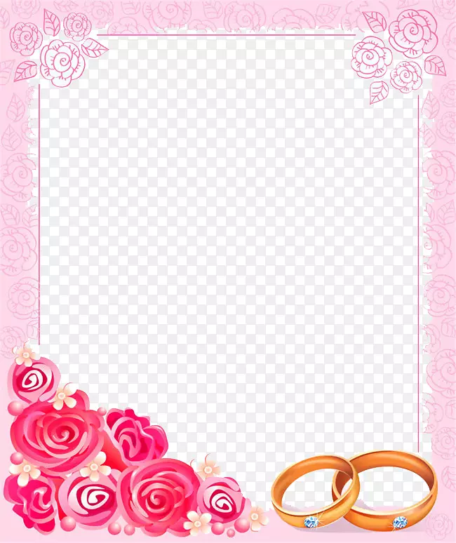 粉色边框玫瑰花素材图片