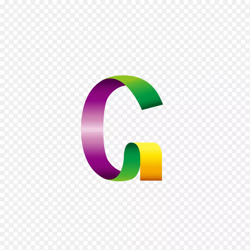 创意渐变色的字母G免抠素材