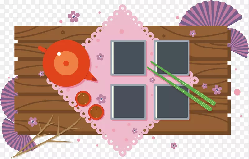 矢量餐桌俯视图
