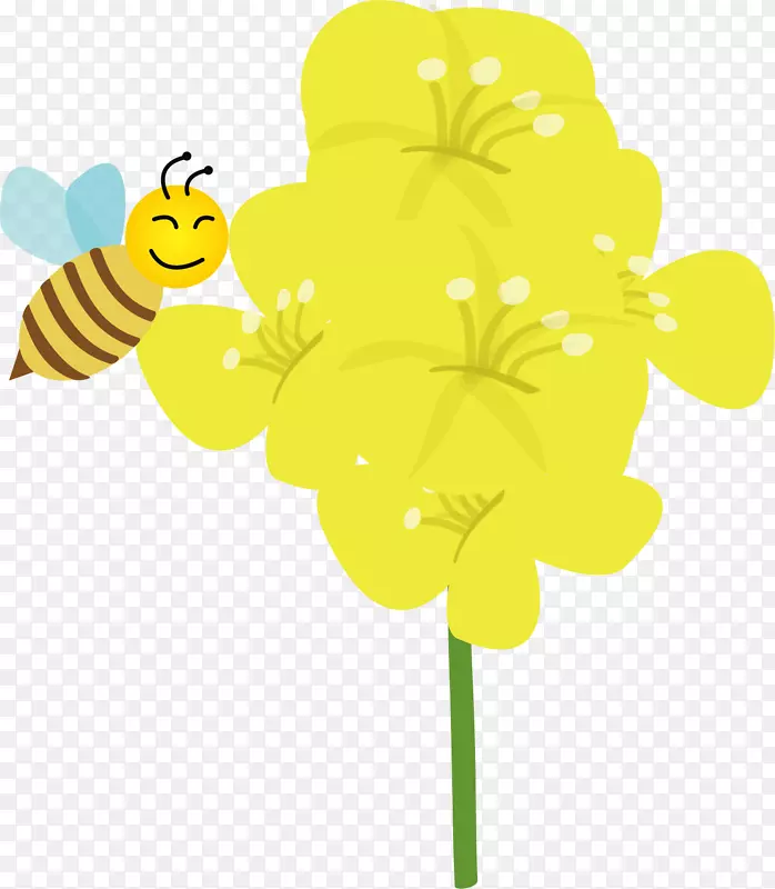 矢量图采花的蜜蜂