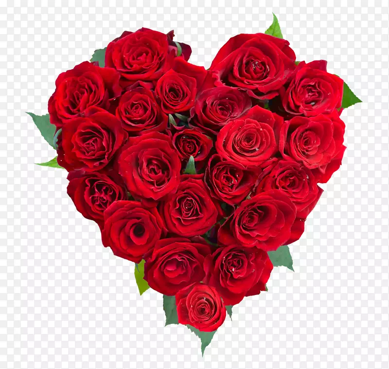 红色心形花朵组合玫瑰