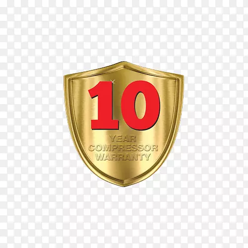 金色金属盾牌10年质保图标设计