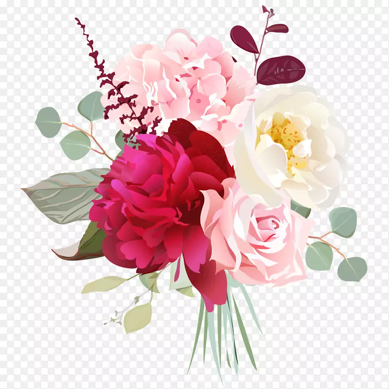 婚礼手捧花矢量插画PNG图片素材下载_图片编号ybabxwlq-免抠素材网