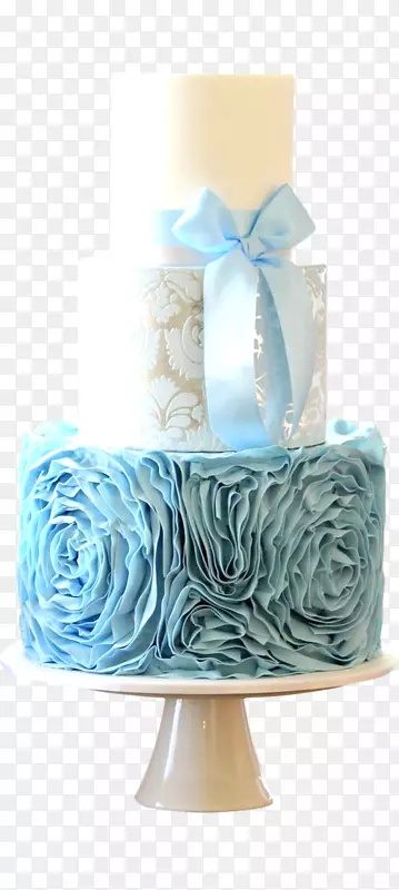 蓝色玫瑰花蛋糕