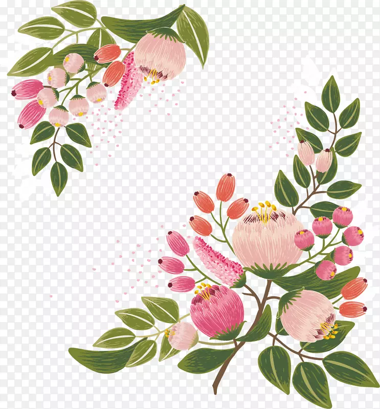 粉色花朵装饰框