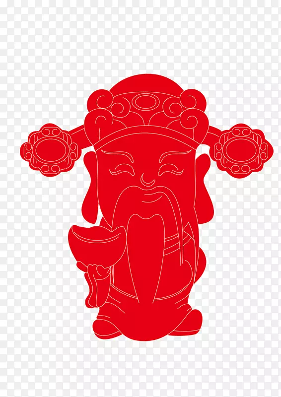 红色财神免抠下载