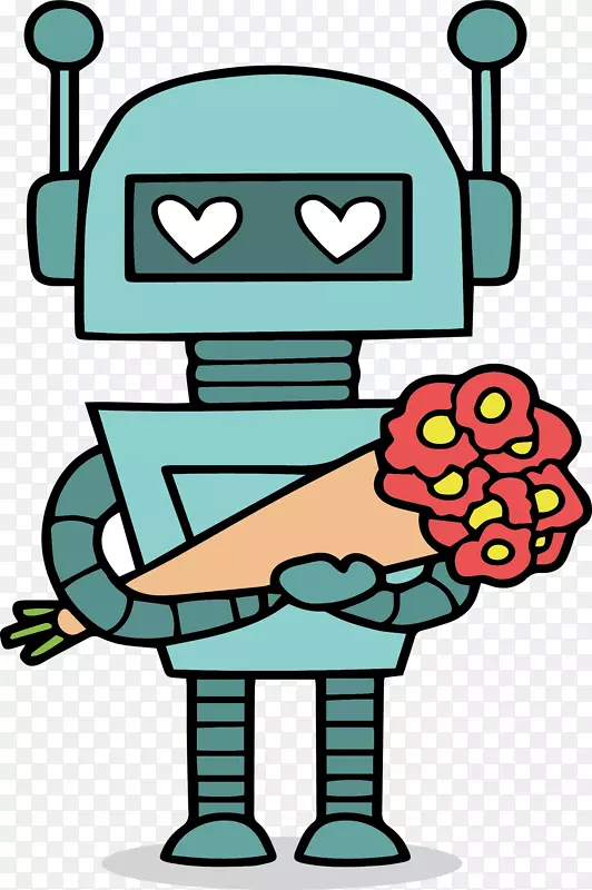 情人节送鲜花的机器人