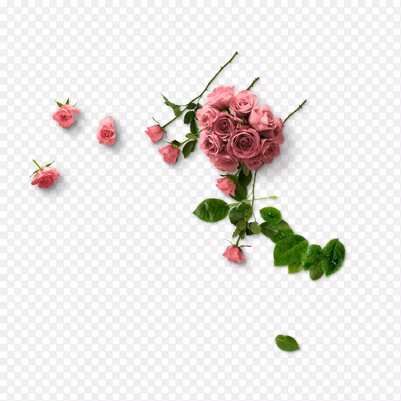 情人节粉色玫瑰装饰
