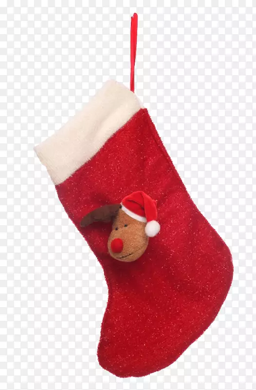 圣诞节红色实物袜子免扣