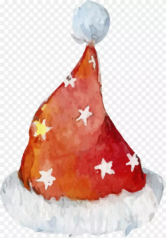 红色星星圣诞帽矢量素材