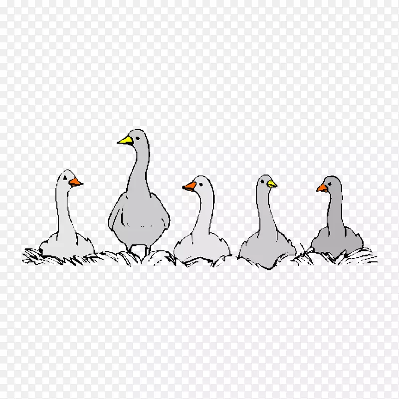 卡通手绘文艺简约动物水粉画鸭子
