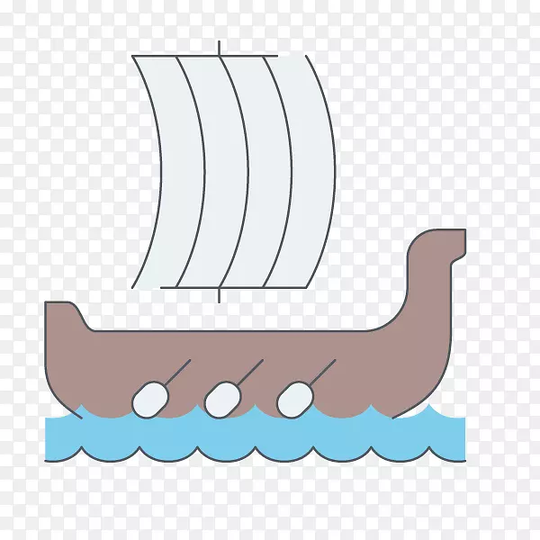 卡通装饰航海图标海报设计海船