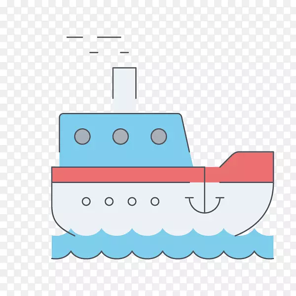 卡通装饰航海图标海报设计海船