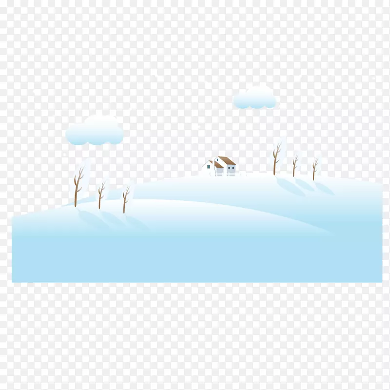矢量冬季雪地场景插画