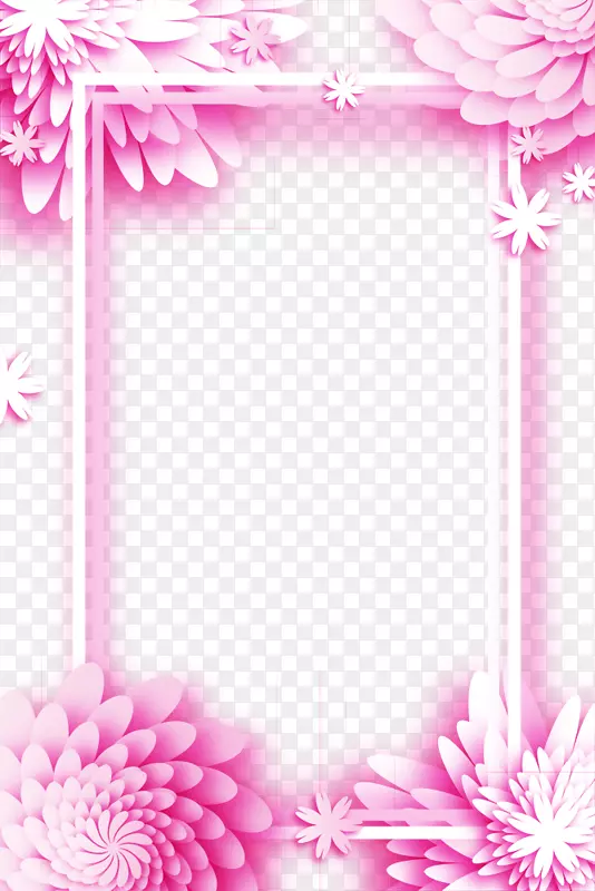 3D立体花朵装饰边框