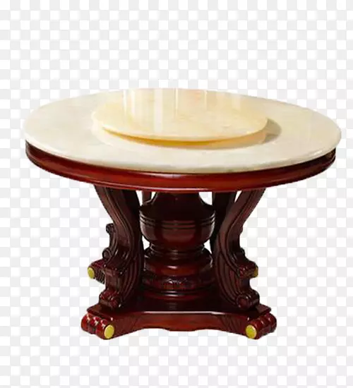 圆形大理石木桌