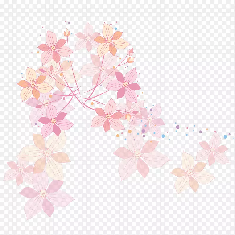 精美粉色花瓣装饰图案
