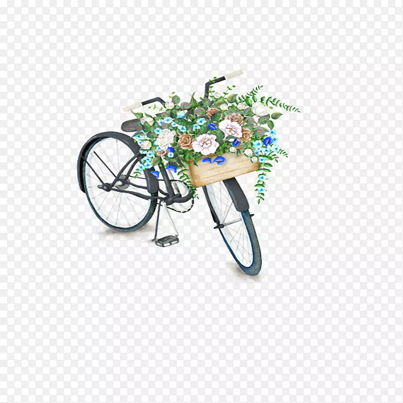 唯美植物自行车