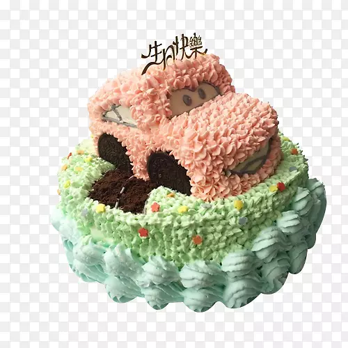 粉色汽车生日蛋糕