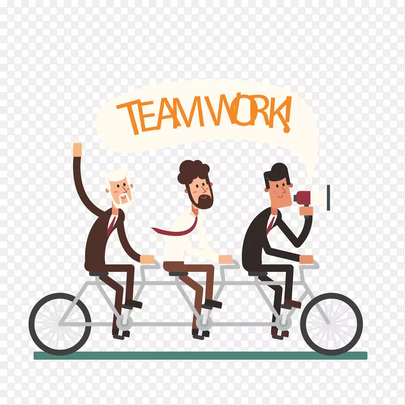创意骑单车的团队合作男子