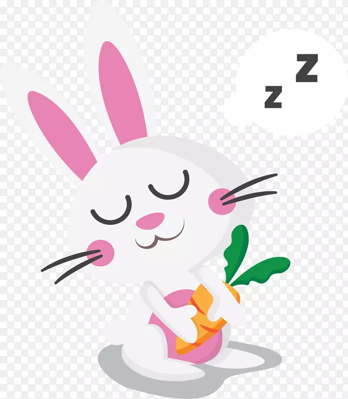 呼呼睡觉的小白兔