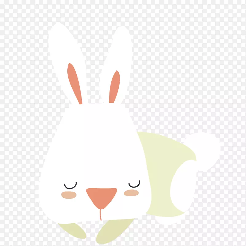 卡通睡觉的小兔子动物设计
