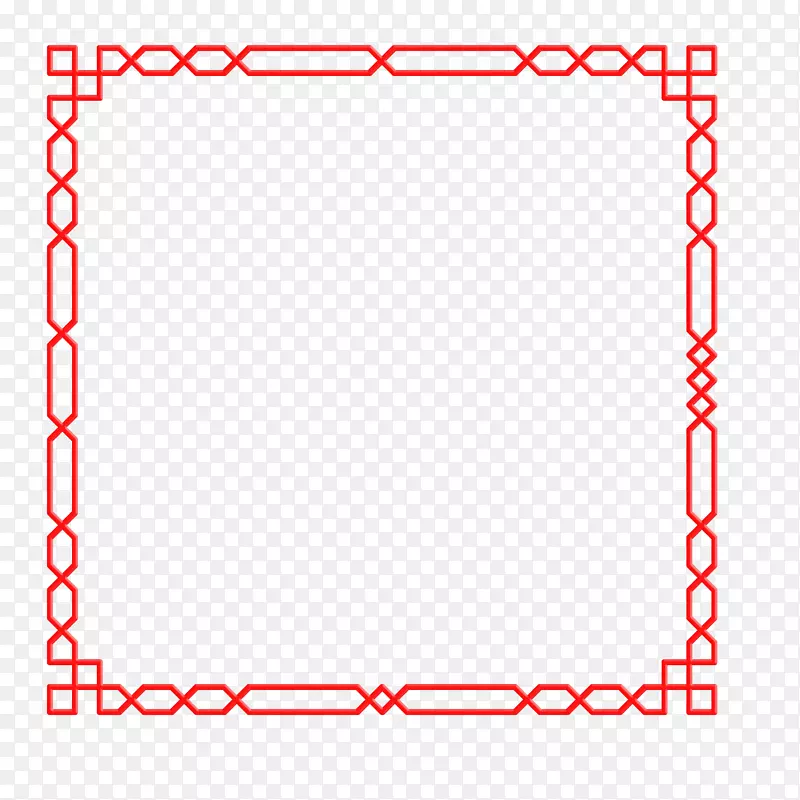 中国风浮雕立体红色简约正方形边