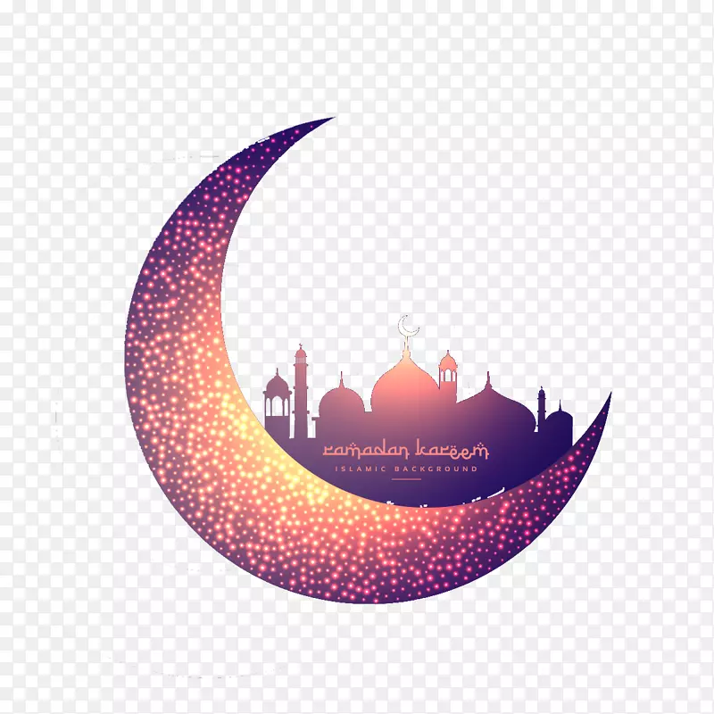 创意月亮和发光的清真寺
