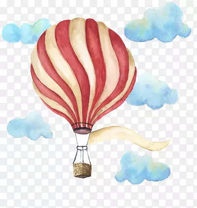卡通版的红白热气球