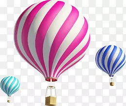 三个颜色的飞翔的热气球
