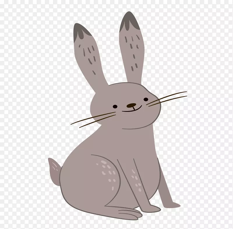 可爱乖巧的灰色兔子