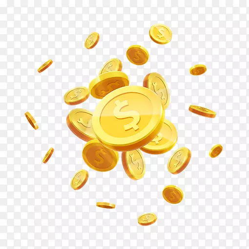 金色光泽质感金币元素